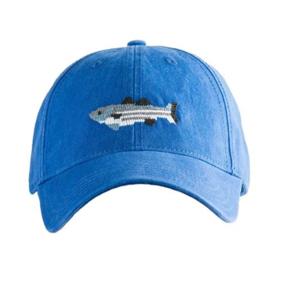 Harding Lane - Striped Bass Cotton Canvas Baseball Hat (Blue)